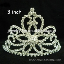 fashion metal silver plated crystal flower shape winter headband crown